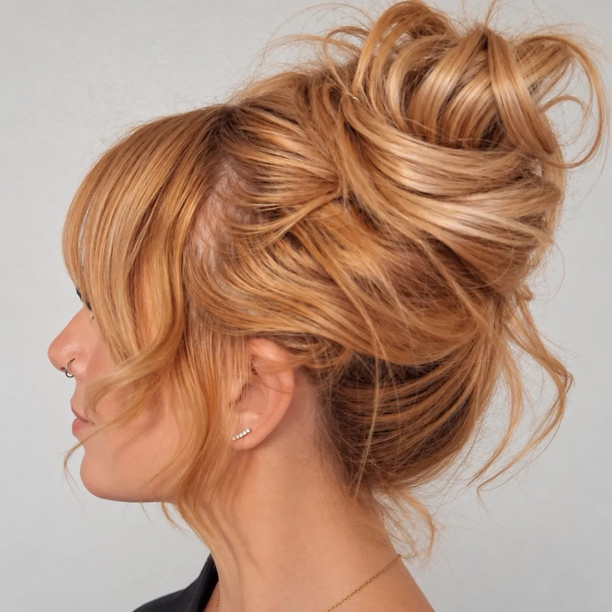 Textured copper updo